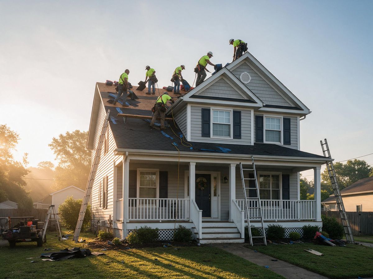 roofing project in Columbia City, IN